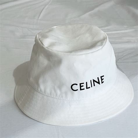 celine white bucket hat|celine straw bucket hat.